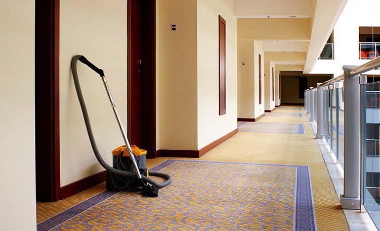 Janitorial Cleaning Services - Clean hotel hallway